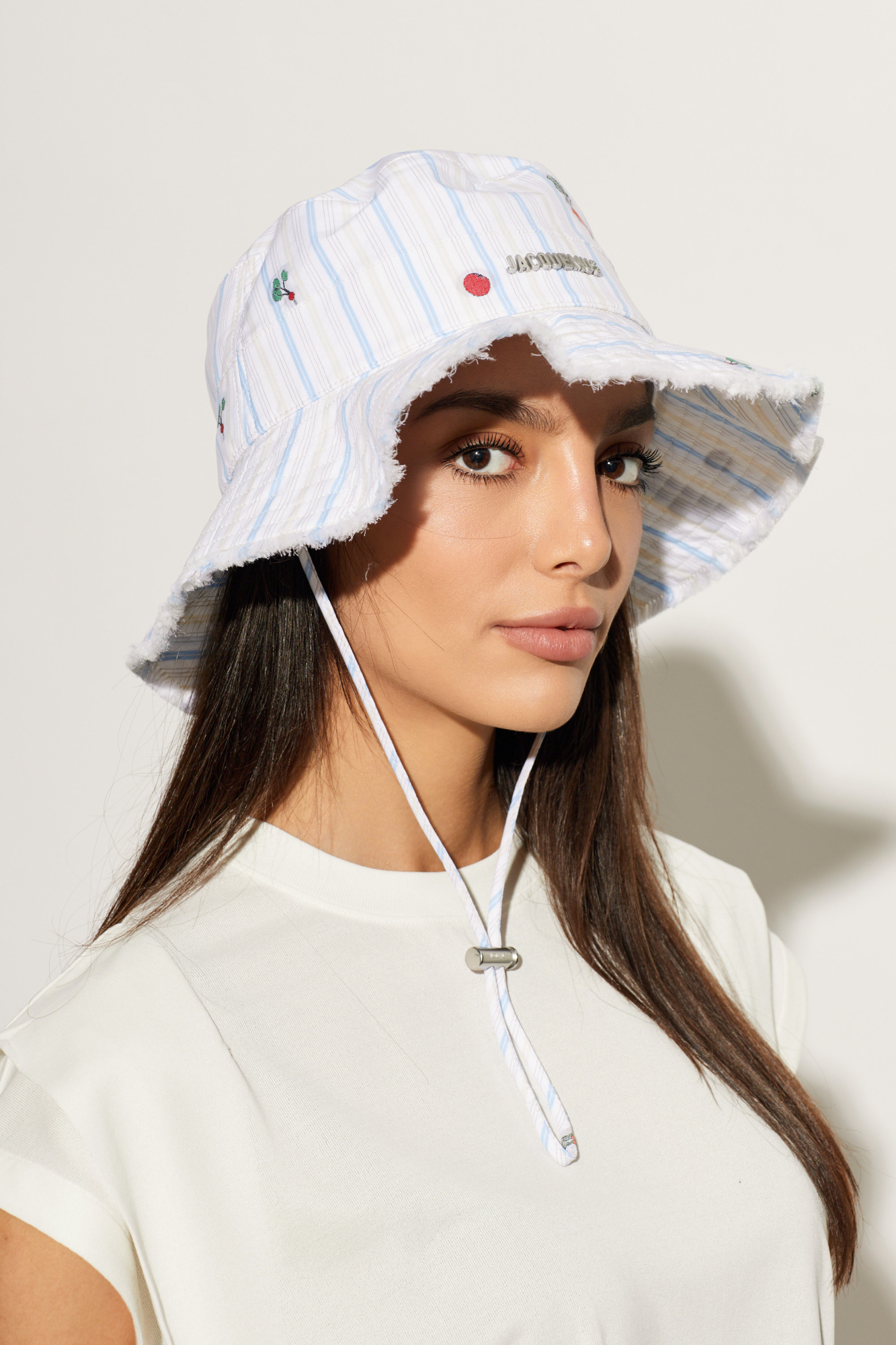 Branco Chapéu com padrão às riscas Jacquemus - Vitkac Brazil